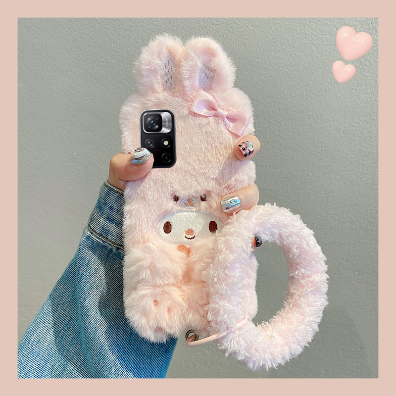 毛绒绒毛茸茸毛毛立体兔子手机壳