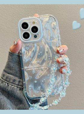 适用小米14pro手机壳13ultra蓝色碎花12x红米note13小清新11青春版sultra夏天10s羽纱12spro高级感k70e女k60+