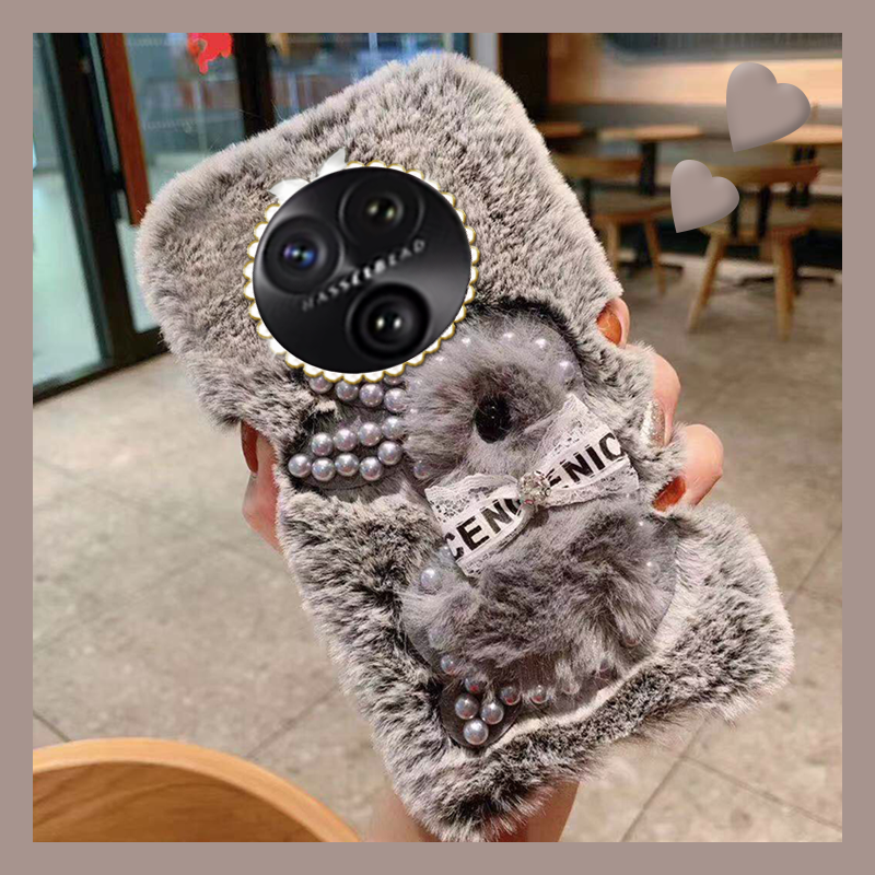 毛绒绒毛茸茸珍珠兔子手机壳