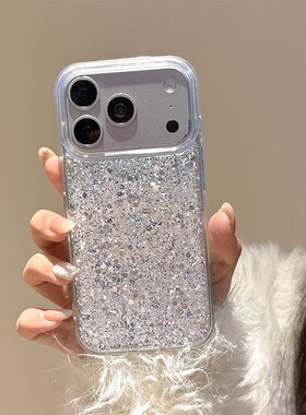 简约纯色闪粉适用小米红米note15pro+手机壳noto14亮片闪片13日韩12turbo韩系11tpor滴胶10凹槽9轻奢8十redmi