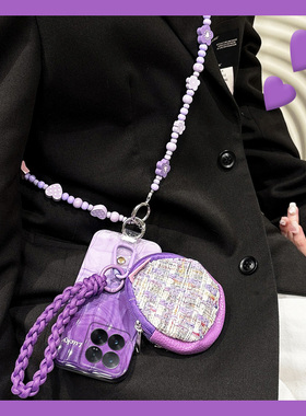 适用小米14pro手机壳13ultra晕染紫色12x红米note13小香风11青春版sultra零钱包10s斜挎12spro可背k70e女k60+