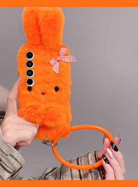 橙色米菲兔兔子适用魅族22mini手机壳note16手环21pro斜挎20秋冬季18por毛绒18x软7/16spor/16t/16x/16thplus