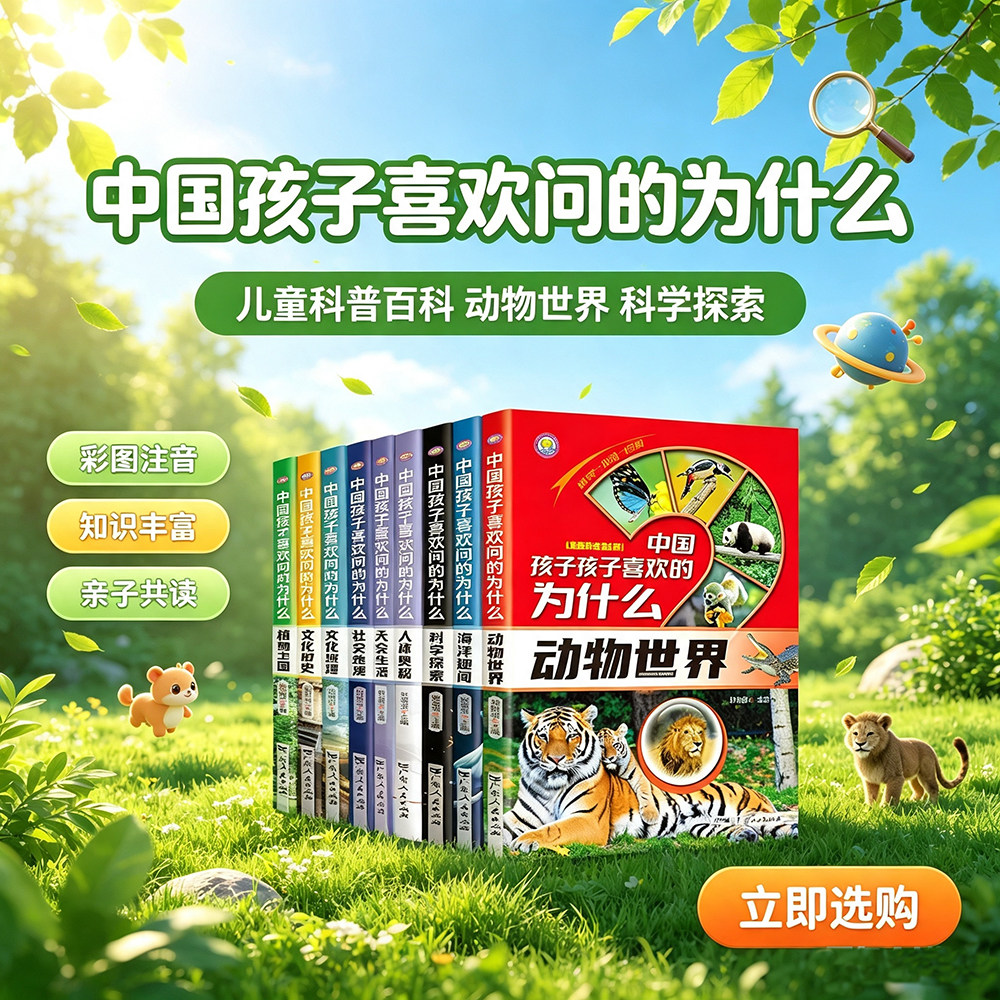 科普百科图书十万个为什么科普百科图书中国孩子喜欢问的为什么3-12岁儿童百科彩绘小学生课阅读读书老师推荐