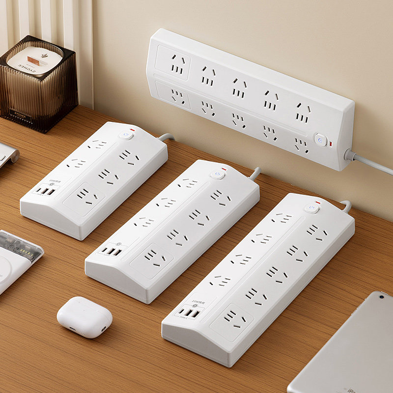 正品公正午纯铜插座带USB快充办公家用宿舍接线板一转多扩展插排