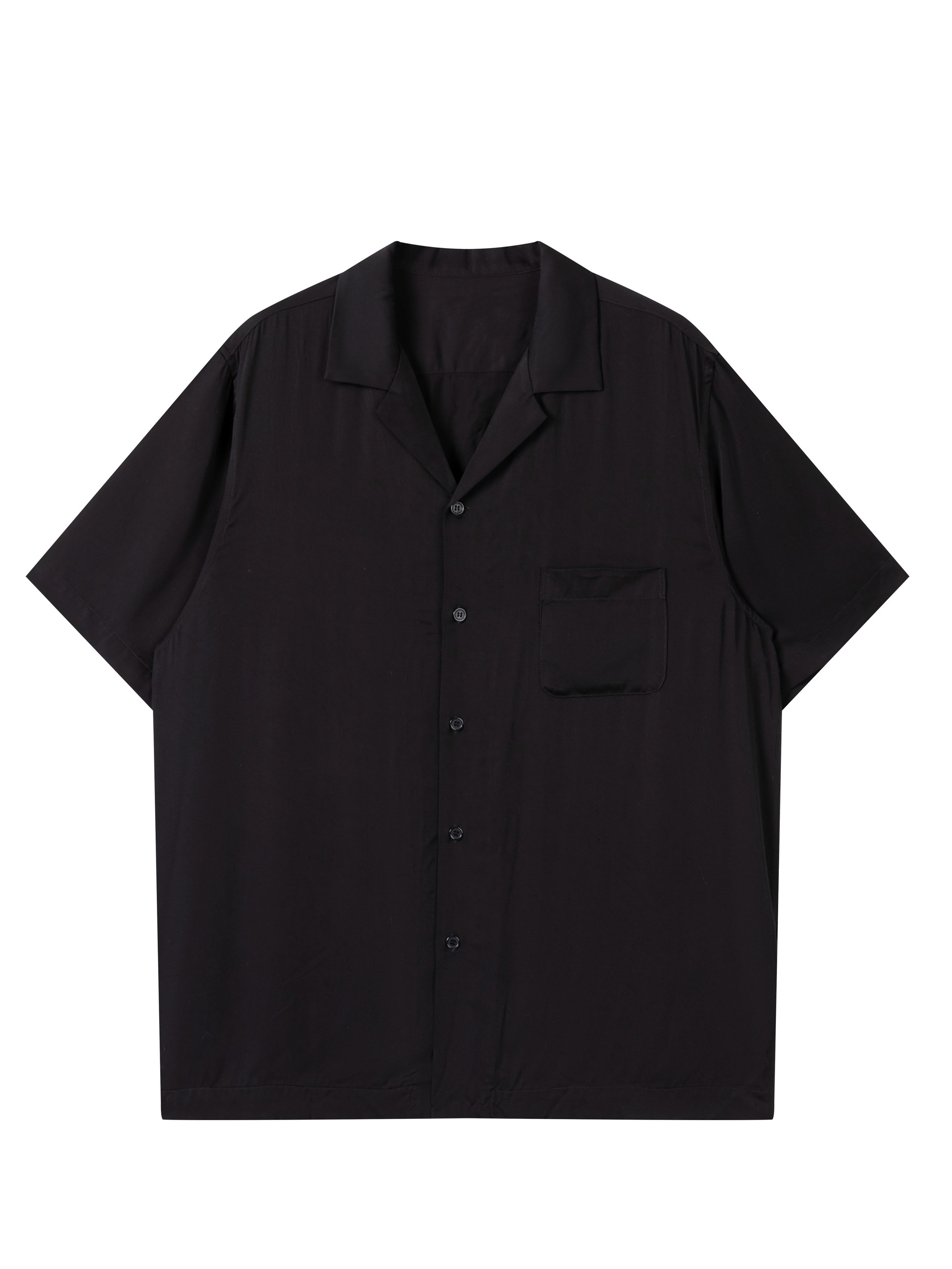 thumbnail for SOSO Dark style niche design sense 100% heavy Tencel drape silky Cuban collar loose short-sleeved shirt