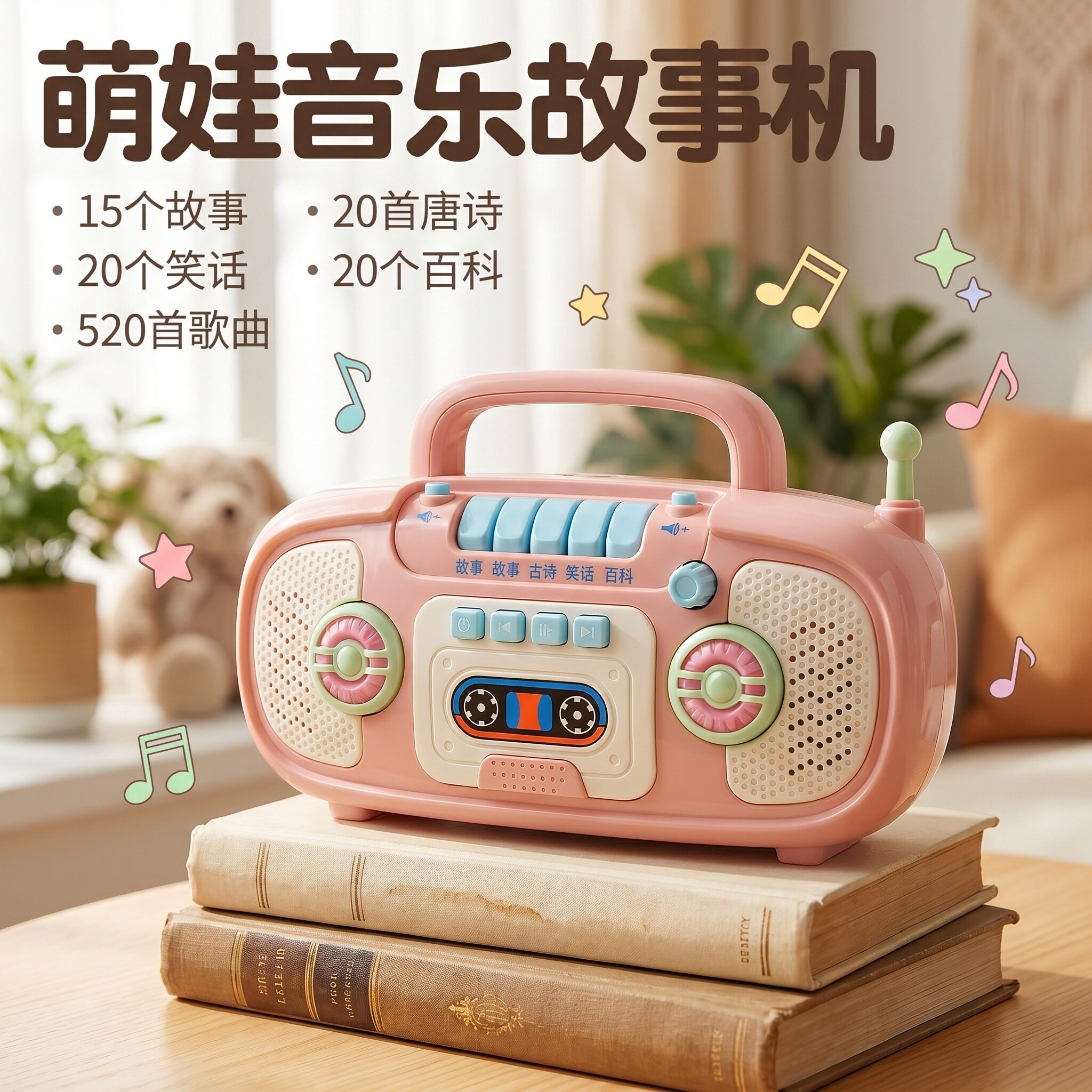 儿童早教音乐电话故事机益智启蒙玩具0到3岁萌娃安抚哄睡男孩女孩