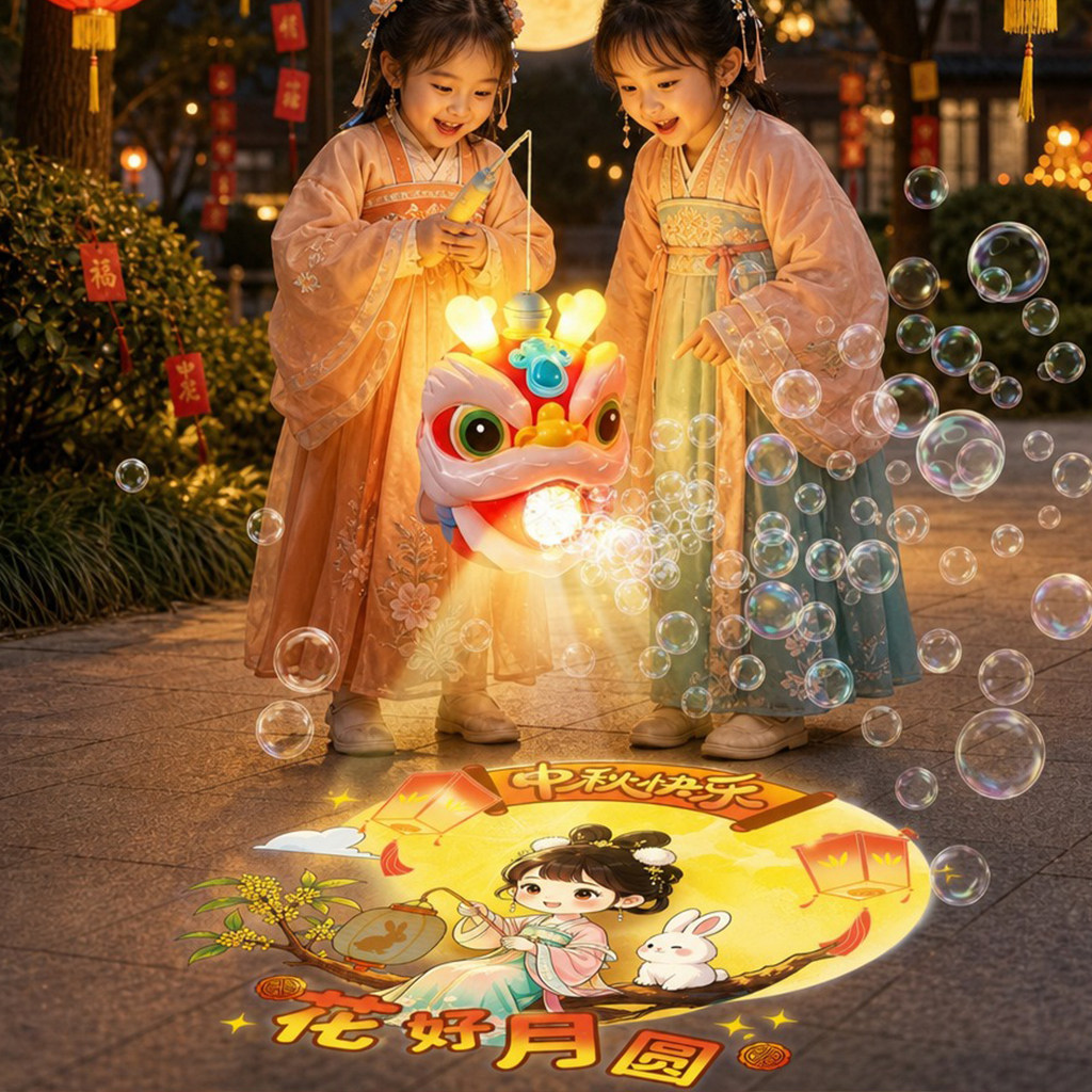 【中秋爆款】萌狮泡泡机新年玩具图片