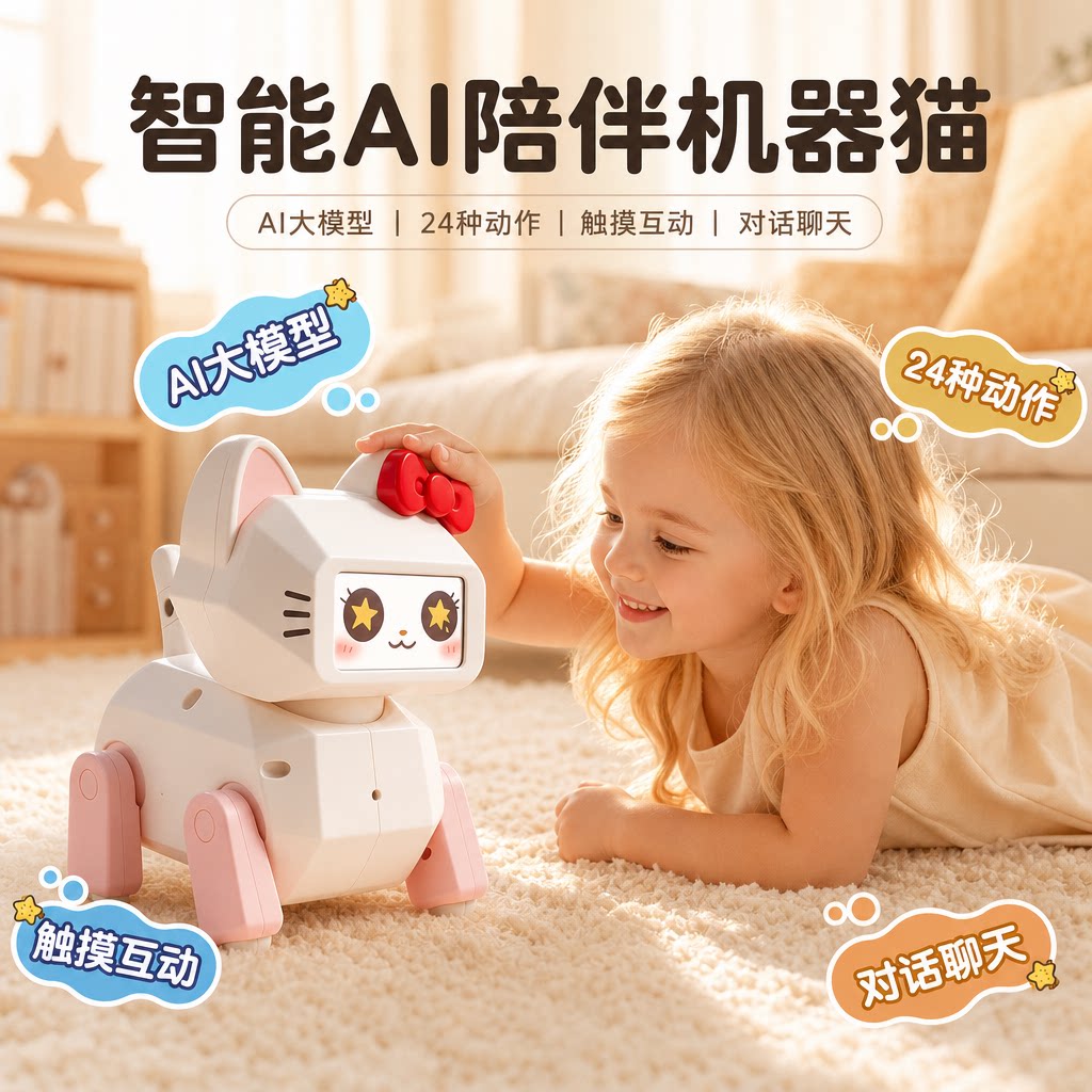 2026新款AI智能猫咪玩偶生日礼物