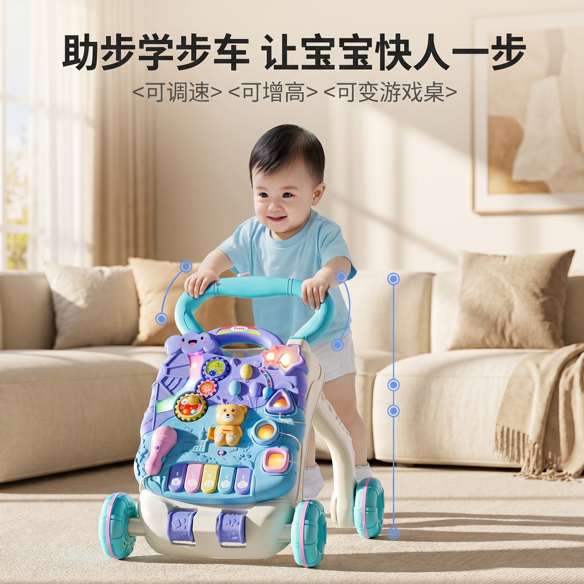 婴幼儿手推学步车早教益智稳固