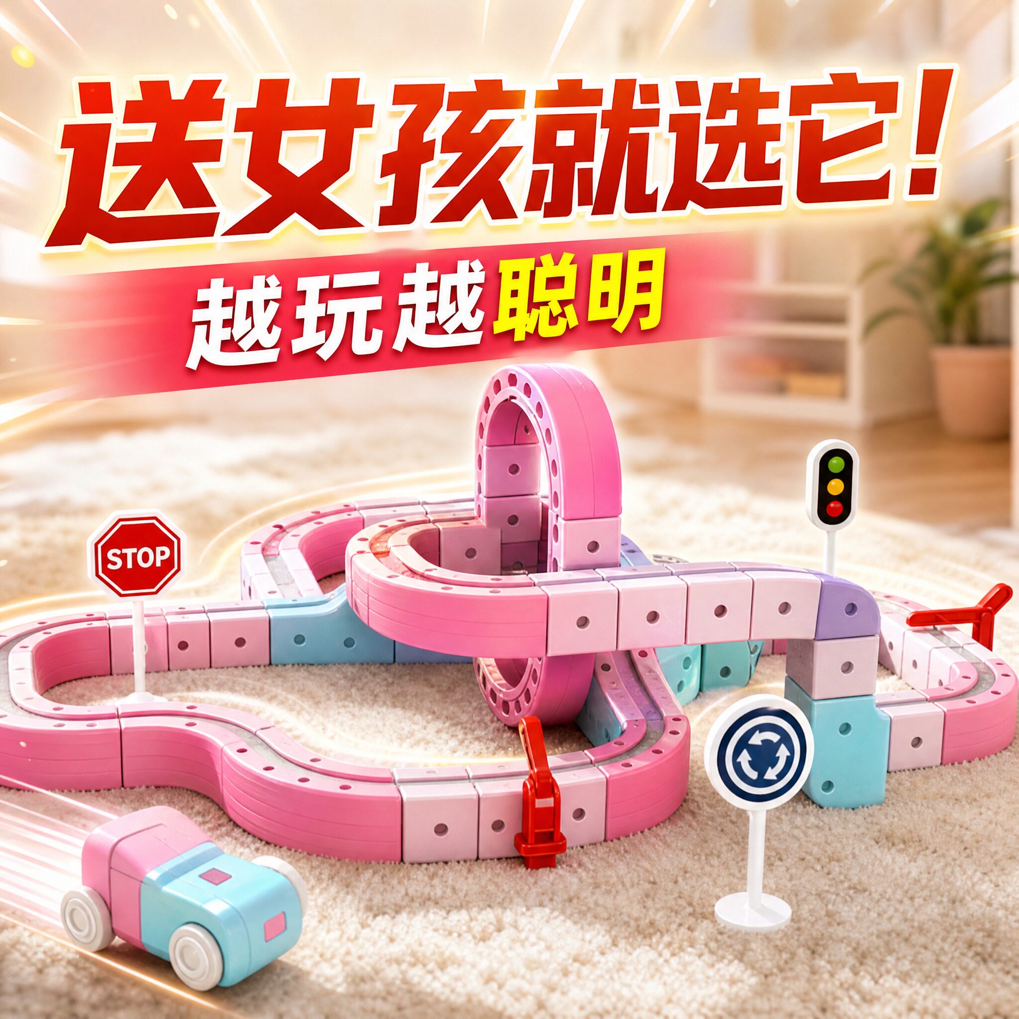 百变磁吸反重力电动轨道小车