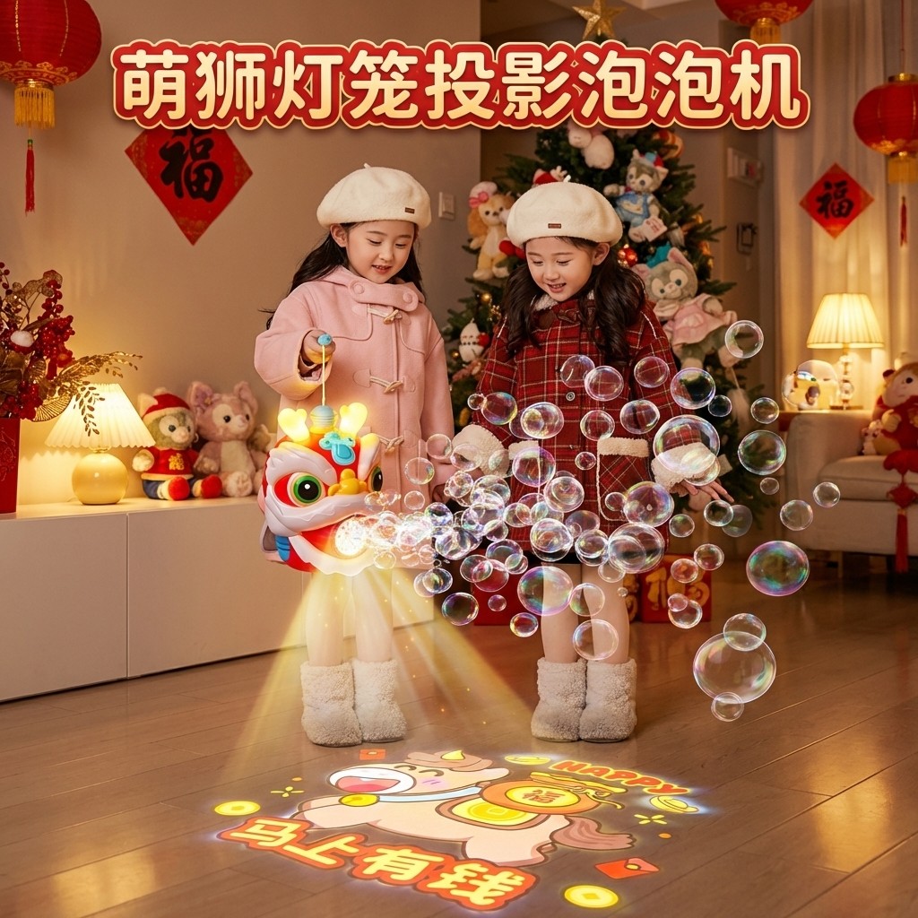 灯笼泡泡机春节礼花烟炮儿童烟花爆竹过年室外电子鞭炮新年除夕夜