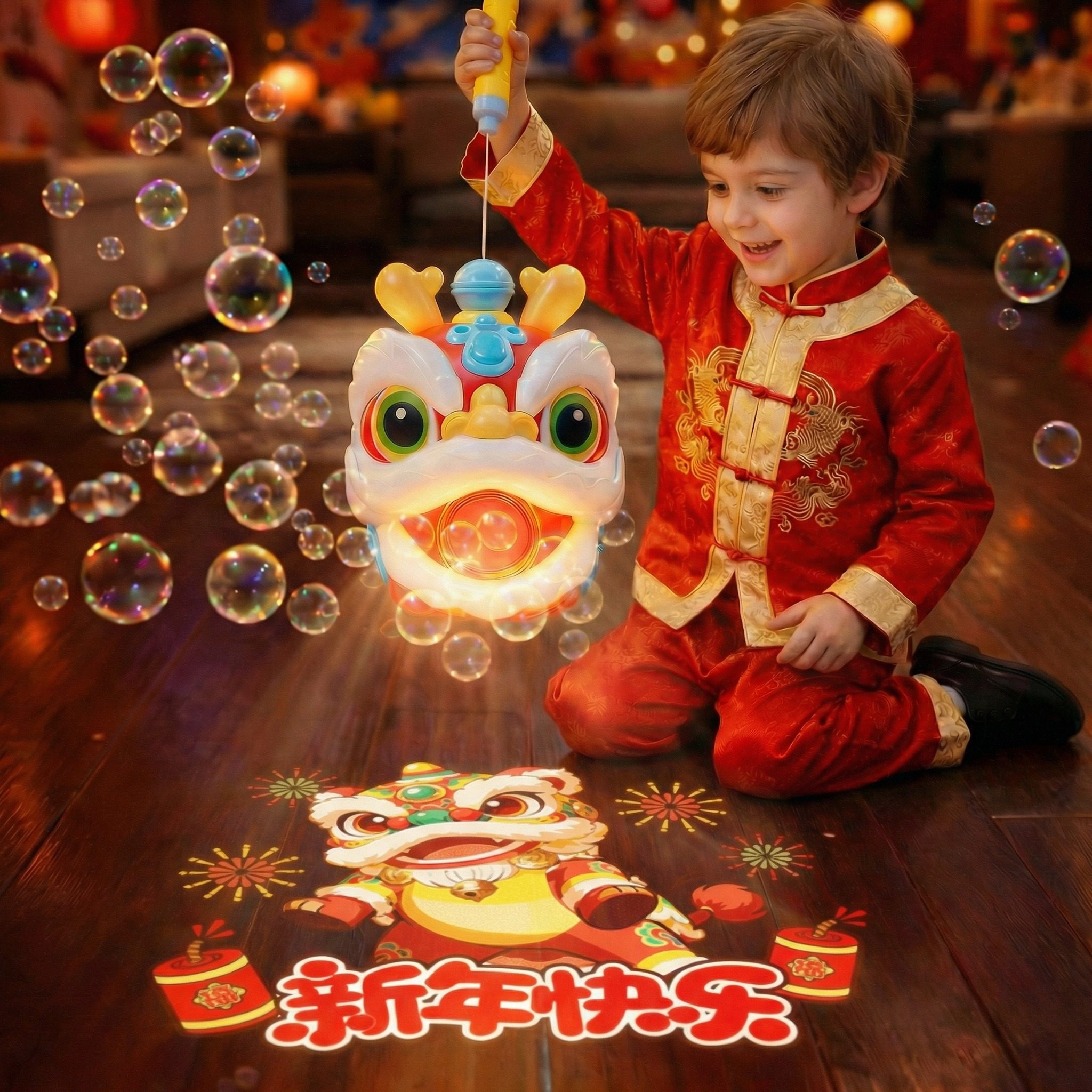 儿童灯笼泡泡机电子鞭炮春节礼花烟炮过年烟火除夕夜爆竹室外礼炮