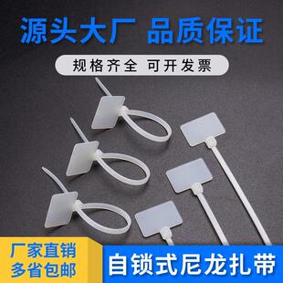 厂家 彩色 标签扎带网线防水捆绑带吊牌吊卡记号标牌尼龙束线带