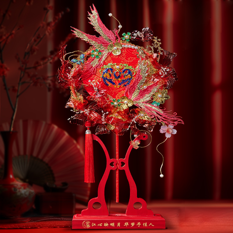 新中式秀禾汉服团扇江梦原创设计