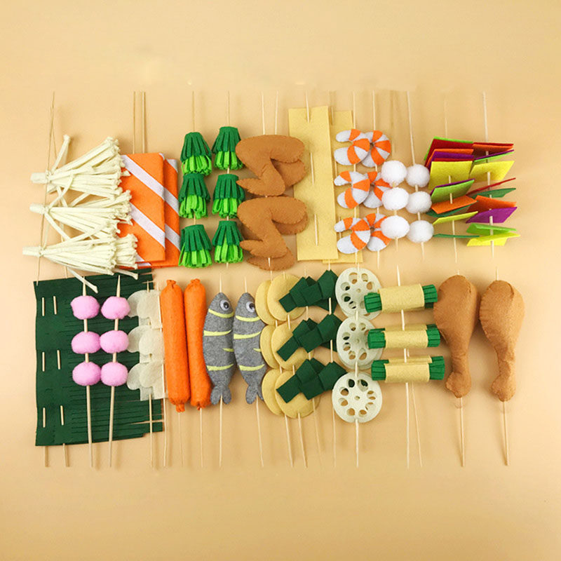 不织布烧烤烤串手工制作diy材料包仿真食物串烧套装儿童幼儿园