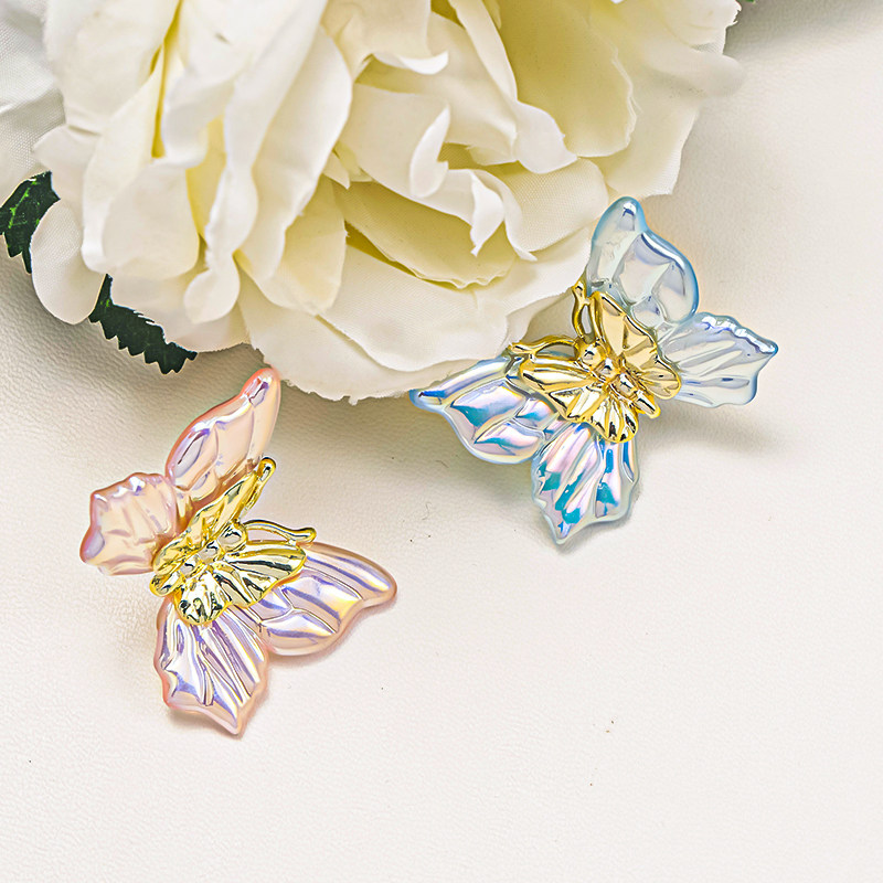 新款diy饰品配件人鱼姬翩翩起舞蝴蝶手机链包包链钥匙挂合金挂件