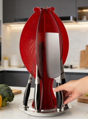 德双立人Olymp奥林配套旋转锦鲤磁吸单刀架可存放中片刀多用刀具