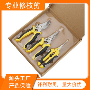 不锈钢修枝剪园艺剪刀套装摘果树枝专用多用途园林工具家用三件套