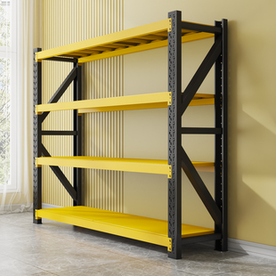 仓储货架置物架多层落地钢制家用靠墙置物架仓库重型储物间收纳层