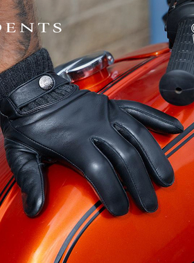 25冬新款DENTS毛羊皮针织内里触屏保暖男士手套5-9209