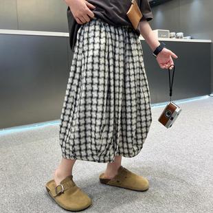 冰絲防蚊褲 兒童夏裝 子夏季 大童涼感七分褲 寬松痞帥度假 薄款 男童褲