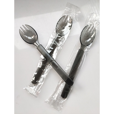 加厚刀叉勺子一次性塑料长柄勺子独立包装水果沙拉外卖叉子17CMs^