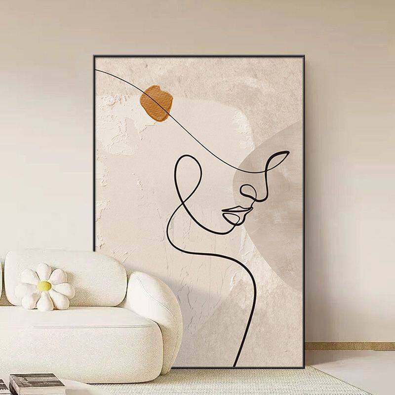 莫兰迪客厅装饰画沙发后背景墙落地画高级感抽象现代简约玄关挂画