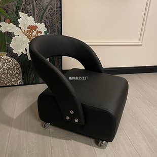 现代风高级感溜溜凳拼色单人儿童椅专用儿童椅子弧形靠背带滚轮凳