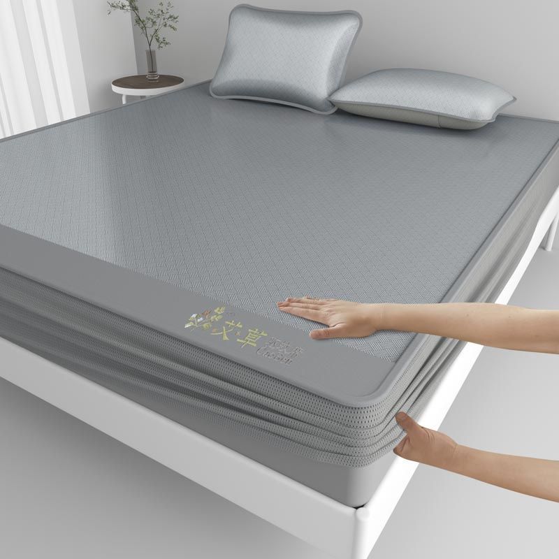 夏季冰丝床笠凉席三件套全包围家用夏季单人双人空调软席子可折叠