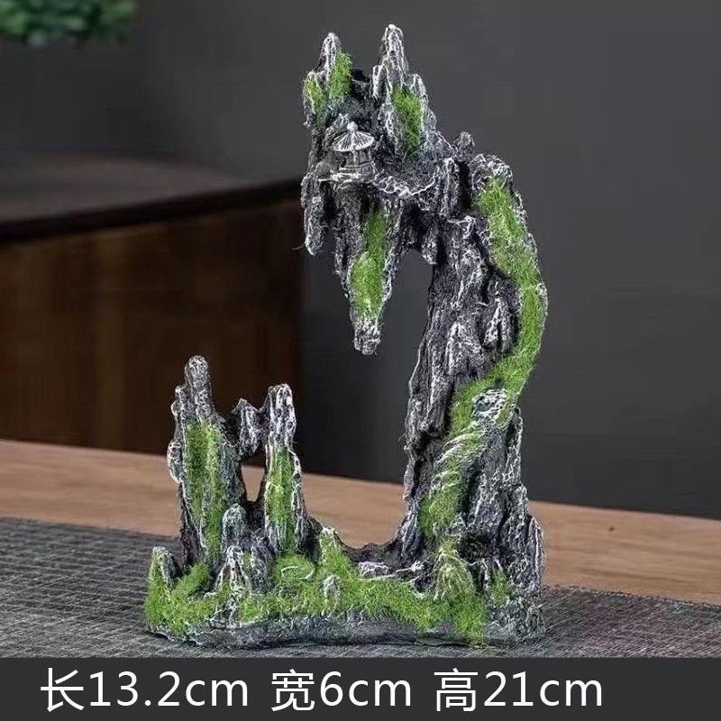 创意假山石盆景布景配件家居微景观生态鱼缸造景装饰品摆件五指山