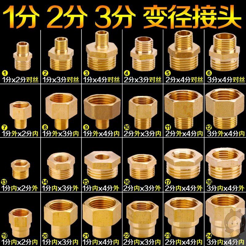 弯头变径4分内丝变2分3分快接四分转三分快插接头4转3快接