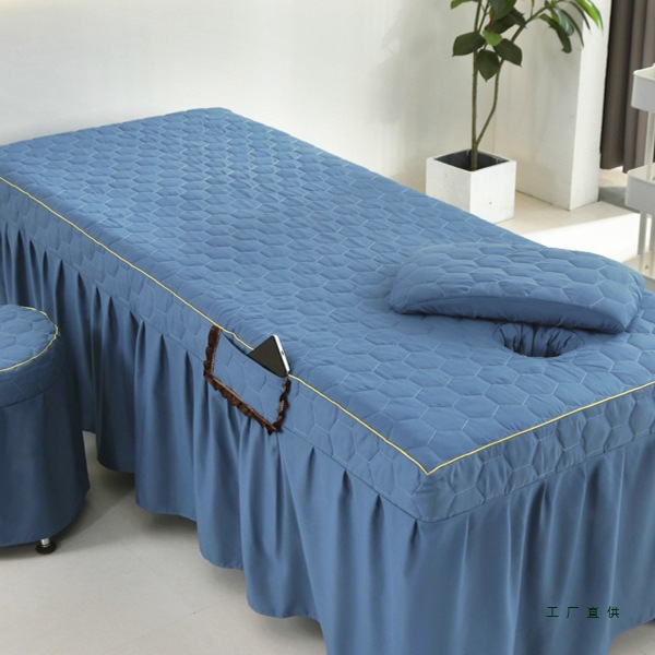 可定 做美容床罩单件理疗简约纯色洗头按摩床带洞床套推拿床单床