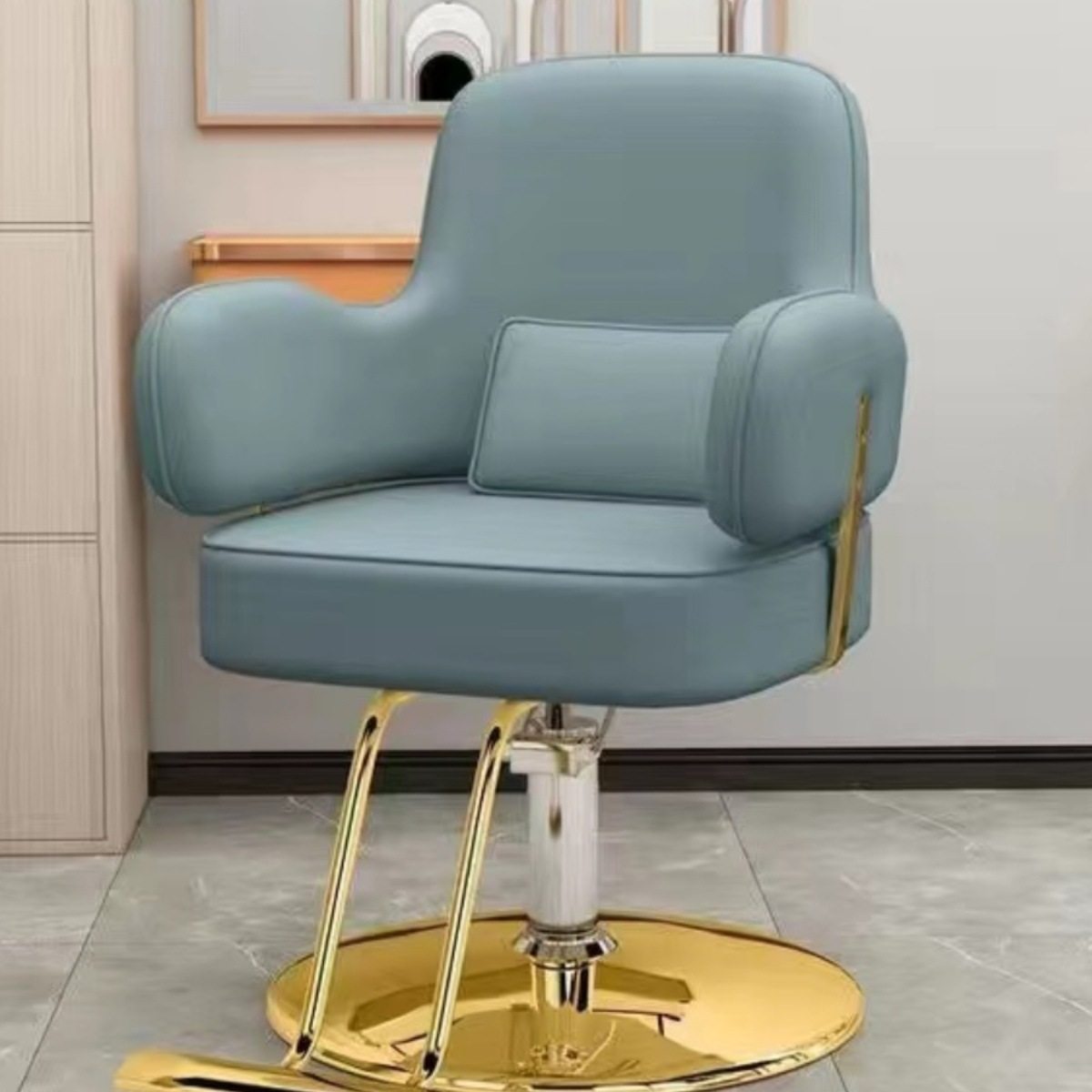 网红理发店椅子美发专用剪发椅升降可旋转可放倒凳子高档烫染椅子
