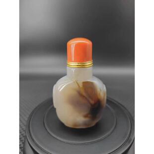 天然玛瑙鼻烟壶蒙古特色民间手工艺礼品把玩摆件蒙古祝寿回礼专用