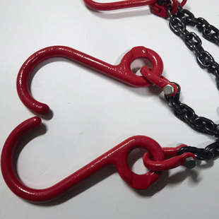 双链起重吊钩吊i链大开口链条叉车行车吊机组合索具双腿细筋钢管