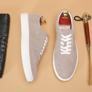 德训鞋 2026春新品 翻毛牛皮手工系带英伦复古时尚 男式 橡胶软底板鞋