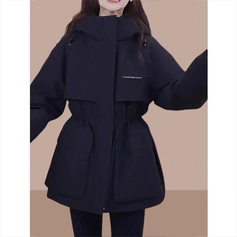 工装派克羽绒棉服女2025冬季新款爆款中长款加厚保暖冲锋衣外套冬