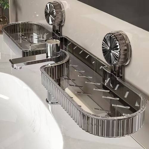 塑料架子置物架免打孔浴室洗手池洗漱台壁挂式收纳架挂置物架