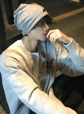 男士新款防风帽子护耳显脸小包头帽子慵懒风大头围堆堆帽秋冬冷帽