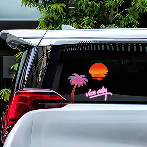 椰子树vicecity车贴PVC材质防水防晒