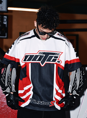 OOTC「93·锋驰」网眼赛车服运动短袖上衣美式复古T恤男潮夏季