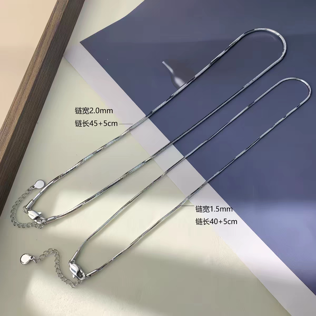 八角蛇骨链金银色项链百搭潮流女项链