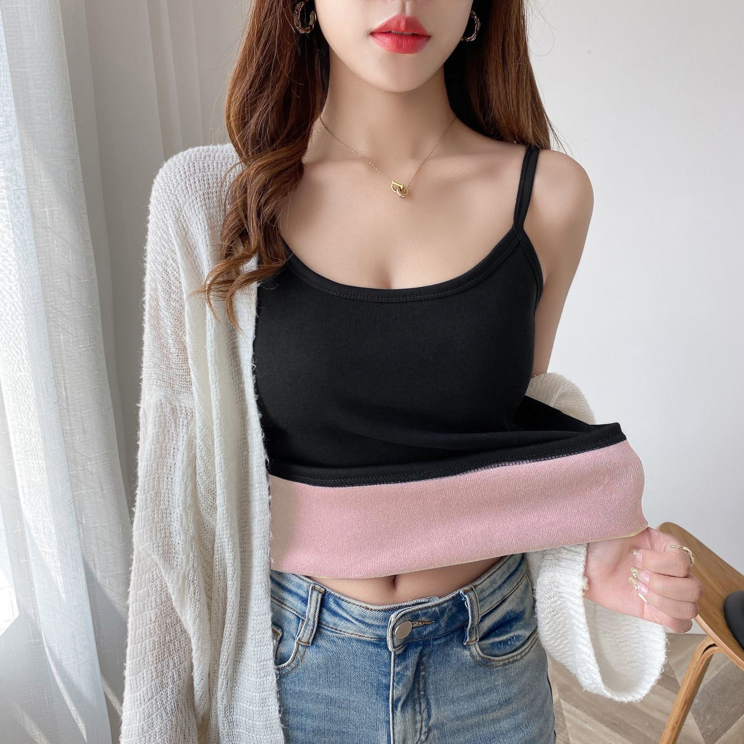 加厚加绒保暖吊带背心女2025秋冬季加厚内搭纯色显瘦打底衫上衣女,女士内衣/男士内衣/家居服,保暖背心,淘宝优惠券,粉丝福利购,淘宝优惠卷