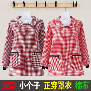 短款前开衫罩衣女外穿棉布透气薄款长袖围裙干活穿上班耐脏工作服