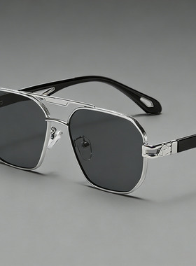 墨镜男款高级感2026新款防紫外线开车专用大脸金属太阳眼镜潮流