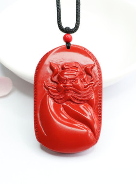 朱砂钟馗平安吊坠红砂项链挂件复古风本命年男女士吉祥纳福饰品