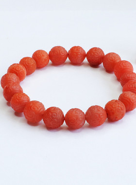 天然南红玛瑙回纹手串满红手链珠宝新中式民族风手饰品礼物