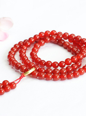 天然红玛瑙多圈手串玉髓带跑环流苏个性手链女国潮民族风手饰品