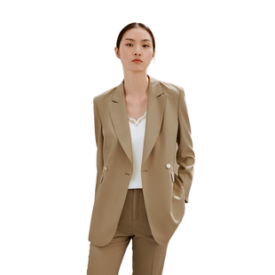 隆庆祥量身定制女士咖色西装套装西服两件套修身商务休闲