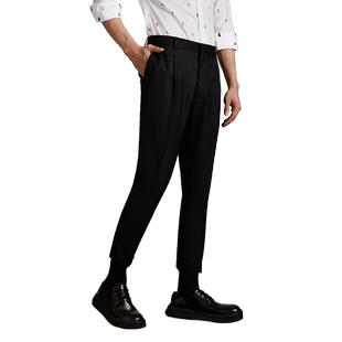 隆庆祥秋冬新款男士修身商务羊毛西裤传统裤子正装定制西装裤